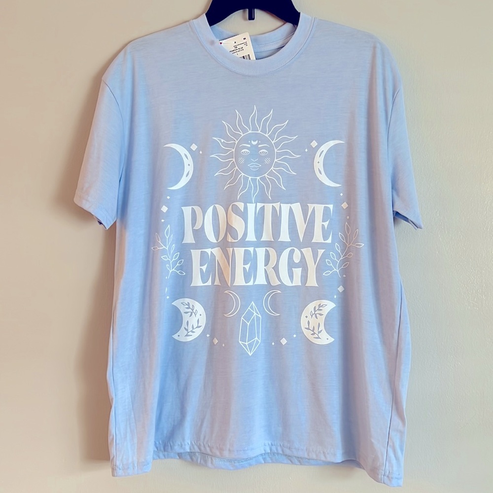 POSITIVE ENERGY Tee * Good Karma T-Shirt * Front & Back Design * Juniors size L